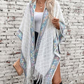 Fringe Half Sleeve Hooded Poncho