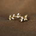 925 Sterling Silver Leaf Open Ring
