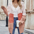 Angel Wings Color Block Openwork Open Front Cardigan