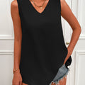 V-Neck Curved Hem Tunic Tank