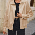 Ivy Lane Pocketed Zip Up Collared Neck Jacket