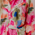 Abstract Print Collared Neck Long Sleeve Shirt