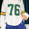 Number 76 Round Neck Long Sleeve Top