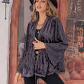 Tied Lace Detail Long Sleeve Cardigan