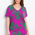 Be Stage Contrast Printed Short Sleeve Top