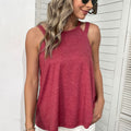 Perfee Cutout Round Neck Sleeveless Top