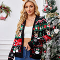 Reindeer Button Up Long Sleeve Cardigan