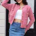 Button Up Round Neck Cardigan