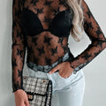Mock Neck Long Sleeve Blouse