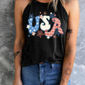Letter Graphic Round Neck Tank