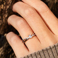 925 Sterling silver Inlaid Zircon Heart Open Ring
