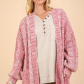 VERY J Cable Knit Open Front Cardigan