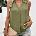 Full Size Johnny Collar Button Up Tank