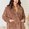 Culture Code Double Breasted Fuzzy Coat