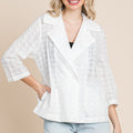Culture Code Double Breasted Eyelet Jacket with Pockets