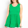 Be Stage Ruffled Sleeveless Babydoll Top