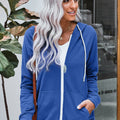 Drawstring Zip Up Hooded Jacket
