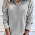 Full Size Quarter Zip Long Sleeve Top