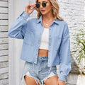 Button Up Long Sleeve Denim Jacket with Breast Pockets