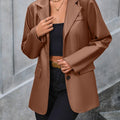 Ivy Lane Pocketed Button Up Collared Neck Blazer