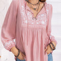 Floral Tie Neck Balloon Sleeve Blouse