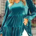 Peplum V-Neck Flounce Sleeve Blouse