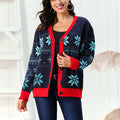 Snowflake Pattern Button Down Cardigan