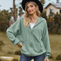 Zip Up Drawstring Long Sleeve Hooded Jacket