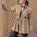 Plus Size Long Sleeve Tie Waist Cardigan