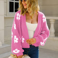 Angel Wings Floral Open Front Fuzzy Cardigan