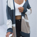 Perfee Color Block Dropped Shoulder Cardigan