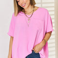 Zenana Texture Short Sleeve Blouse