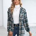 Ivy Lane Plaid Snap Down Hooded Jacket