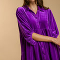Umgee Full Size Button Down Tiered Back High Low Shirt