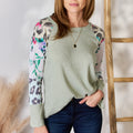 Hailey & Co Full Size Printed Round Neck Blouse