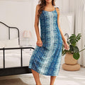 Printed Tie Shoulder Midi Night Dress