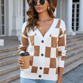Angel Wings Button-Up V-Neck Dropped Shoulder Cardigan