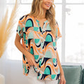 Sew In Love Wrinkle-Free Geometric Short Sleeve Shirt