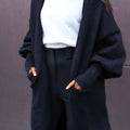 Perfee Open Front Dropped Shoulder Cardigan