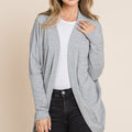 BOMBOM Open Front Long Sleeve Cocoon Cardigan