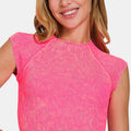 Zenana Ribbed Round Neck Cropped Top