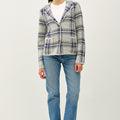 Be Cool Plaid Long Sleeve Sweater Jacket with Front Patch Pockets