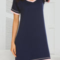 Contrast Trim Short Sleeve Lounge Dress