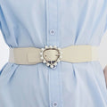Pearl Heart Buckle Elastic Belt