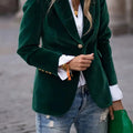 Lapel Collar One Button Blazer