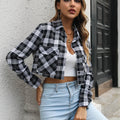 Collared Neck Decorative Pockets Jacket