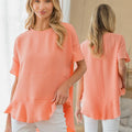 Sew In Love Round Neck Ruffled Top