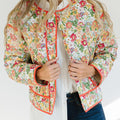 Floral Button Up Long Sleeve Winter Coat
