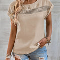 Cutout Round Neck Short Sleeve Top