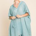 Cotton Bleu by Nu Label Tassel Hem Hooded Cover Up